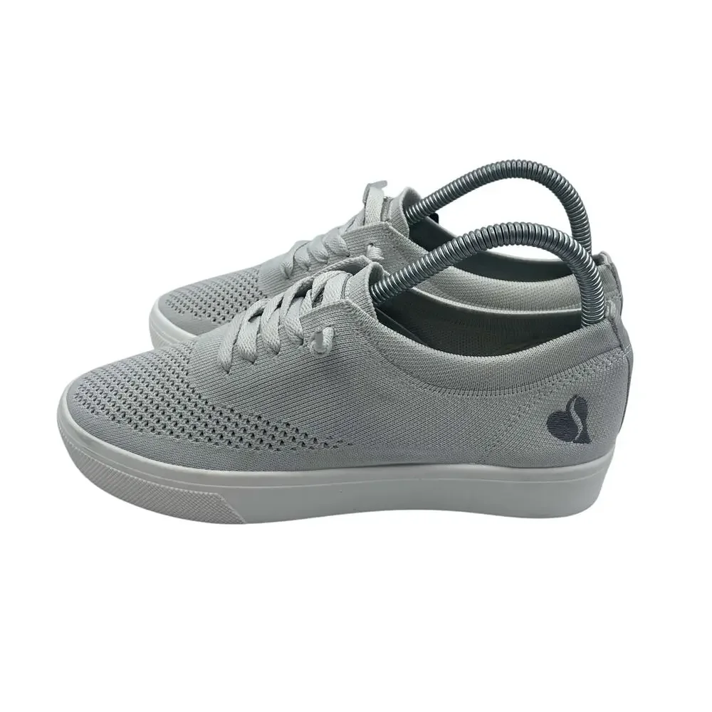 Skechers Street Poppy Stream Lined Mesh Knit Shoes Comfort Gray Womens 7.5